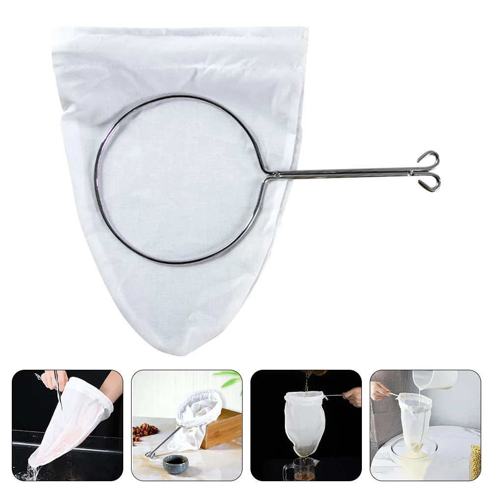 

Tea Strainers Steel Ring Filter Bag Kitchen Mesh Fruit Milk Filtering White Stainless