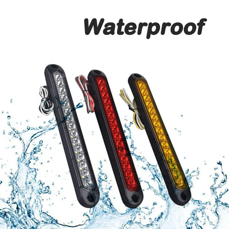 15 LED Waterproof 10-30V Trailer Truck Turn Signal Lamp Bar Tail Light Strip Car Decorative Side Marker Truck Car External Lamp