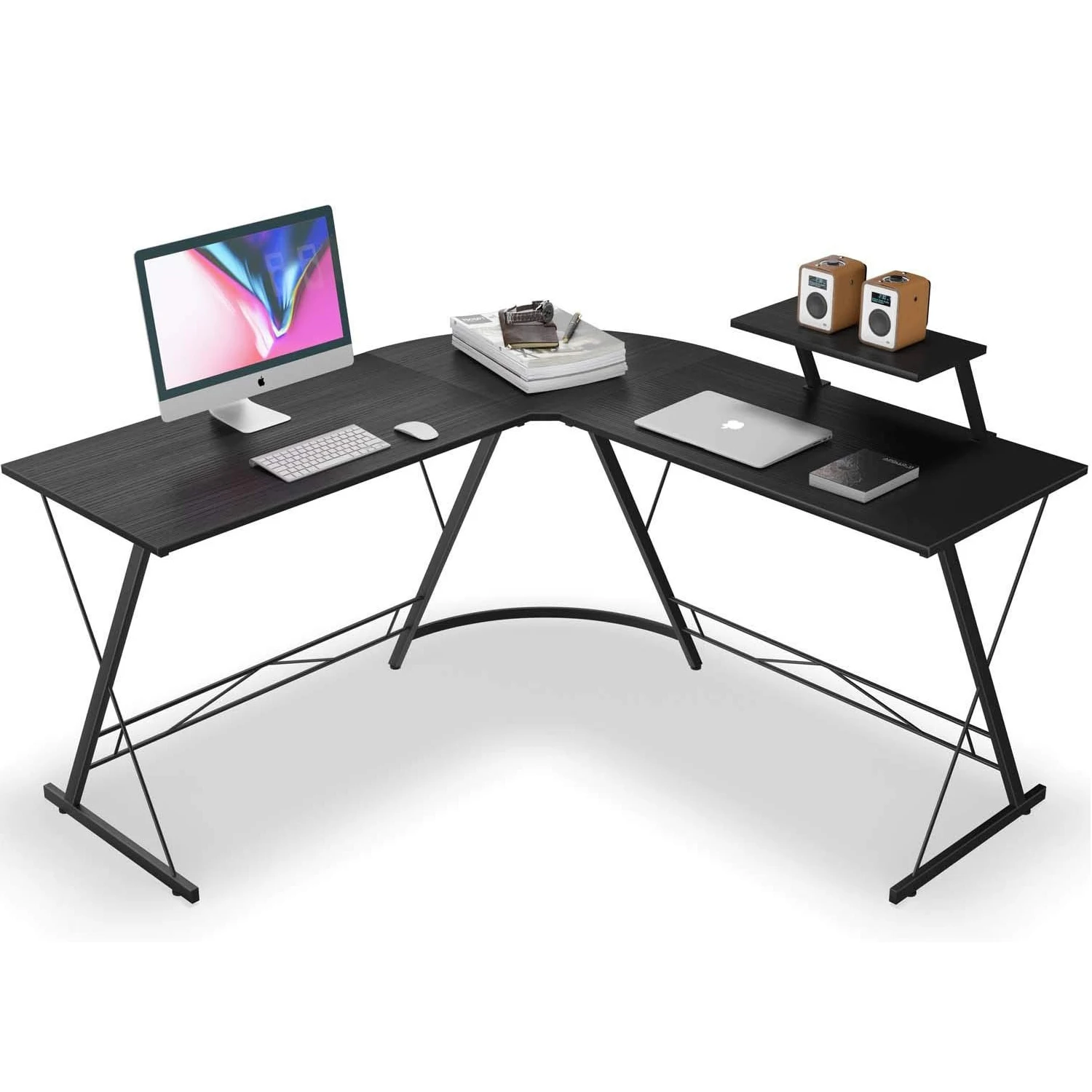 L Shaped Gaming Desk Computer Corner Desk Home PC Desk, Office Writing Workstation with Large Monitor Stand