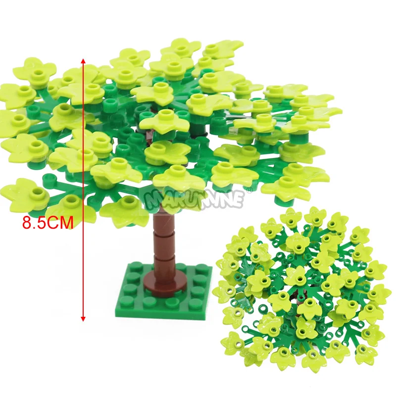 Marumine MOC Bricks Tree Set 76PCS Alley Avenue Road Plant Parts City Streew Garden Jungle Build Blocks Kit modello accessori