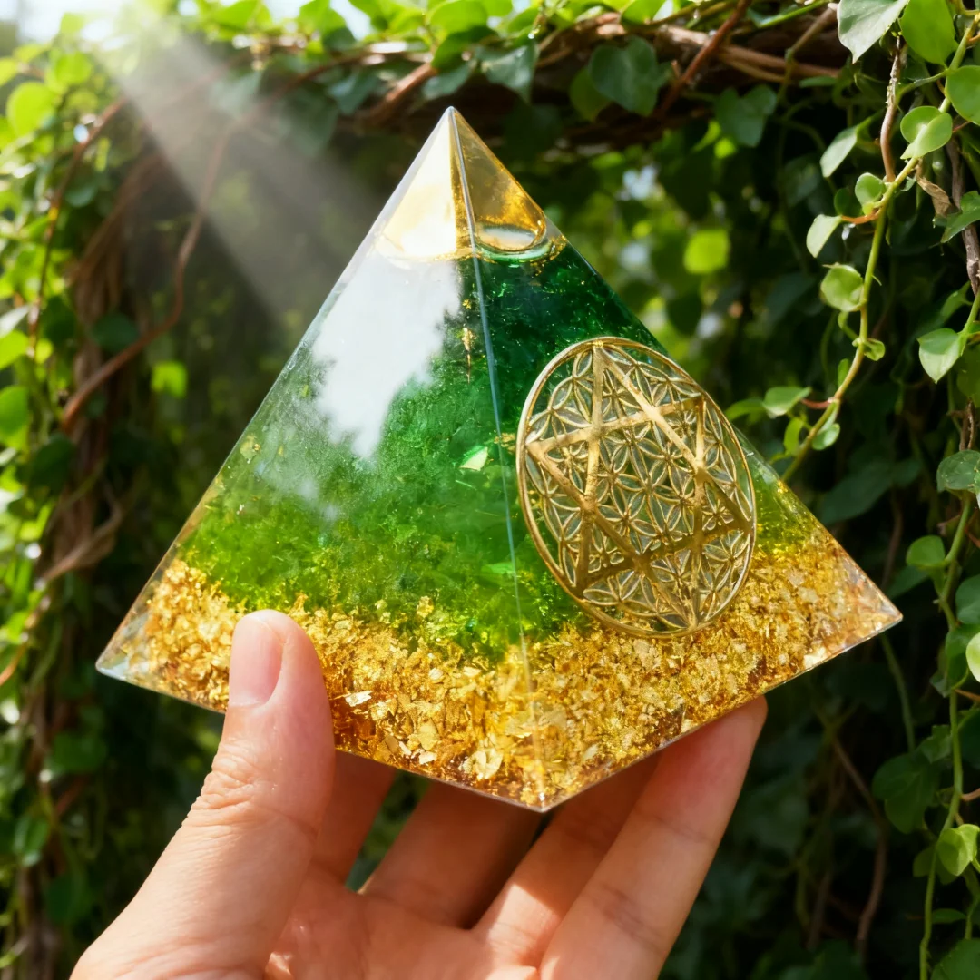 1 Stück Orgonit-Pyramidenstein, natürlicher Kristall-Edelstein, Pyramidenornamente für das Heimbüro, Desktop-Dekoration – Detail 4
