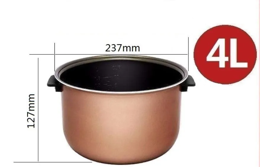 

Electric rice cooker electric pressure cooker 4L home reservation smart with anti-scalding handle pottery crystal liner