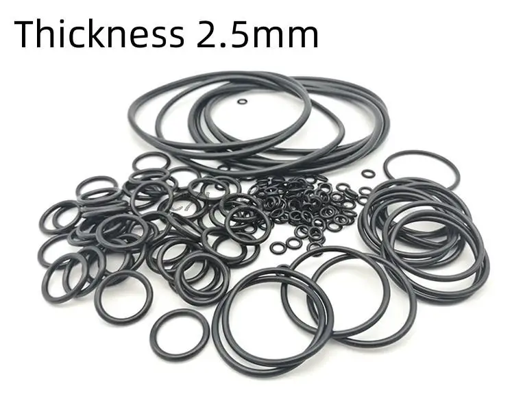 10/20/50Pcs  OD 7/8/9/10/10.5/11/11.5/12/12.5/13/13.5/14/14.5~51/52x2.5mm Black NBR O-Ring Sealing Rubber Ring Washer Gaskets