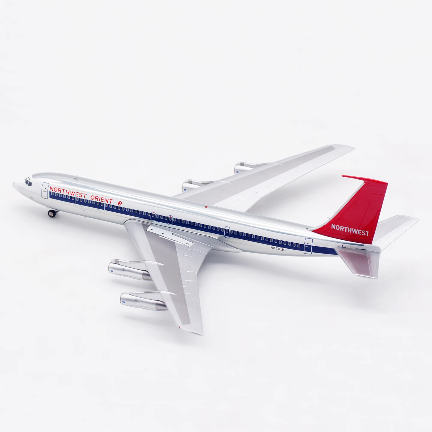 B-707-NW-373P سبيكة تحصيل طائرة هدية B-نماذج 1:200 شمال غرب أورينت بوينغ B707-300 دييكاست طائرة طائرة نموذج N373US