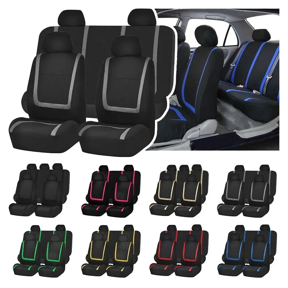 

5 Seater Car Seat Cover Fabric Universal Polyester Breathable Washable Suitable For Car Truck Van Suv Car Accessories Interior