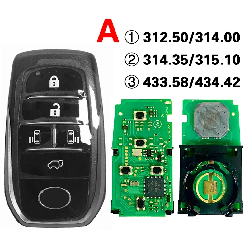 CN007271 Aftermarket Smart Key Remote 8A chip P4: A9 FCCID: BK1EW 231451-0120 61E068-0010 For Toyota Alphard Vellfire