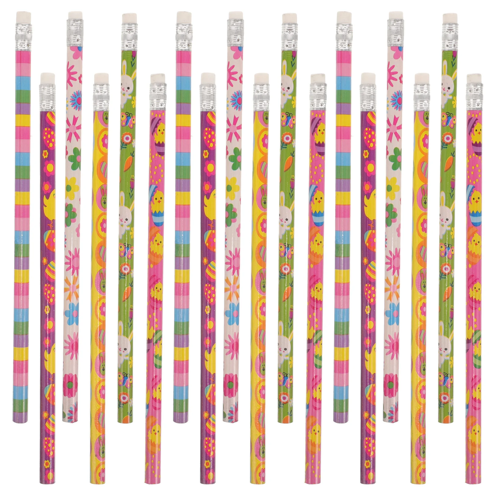 

24 Pcs Easter Pencil Lead Pencils Students for Party Chick with Rubbers on The End