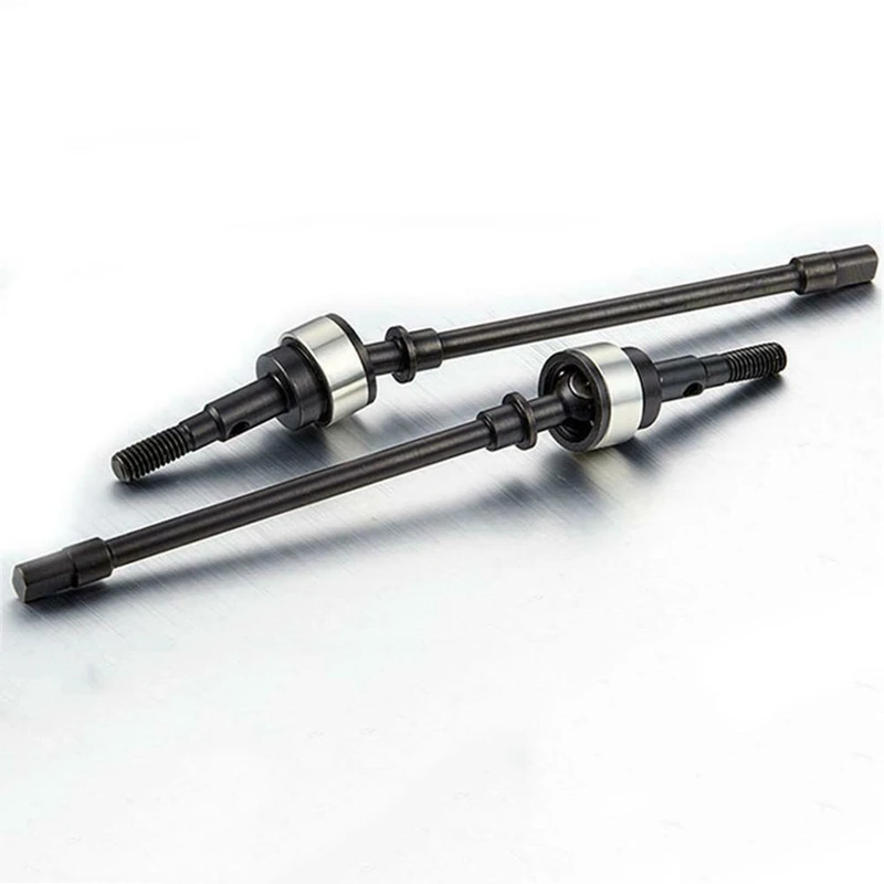 1Pair Stainless Steel Cvd Drive Shaft Front Axle Rc Parts for Scx10 Crawler Rc Car Silver [wvrae34]