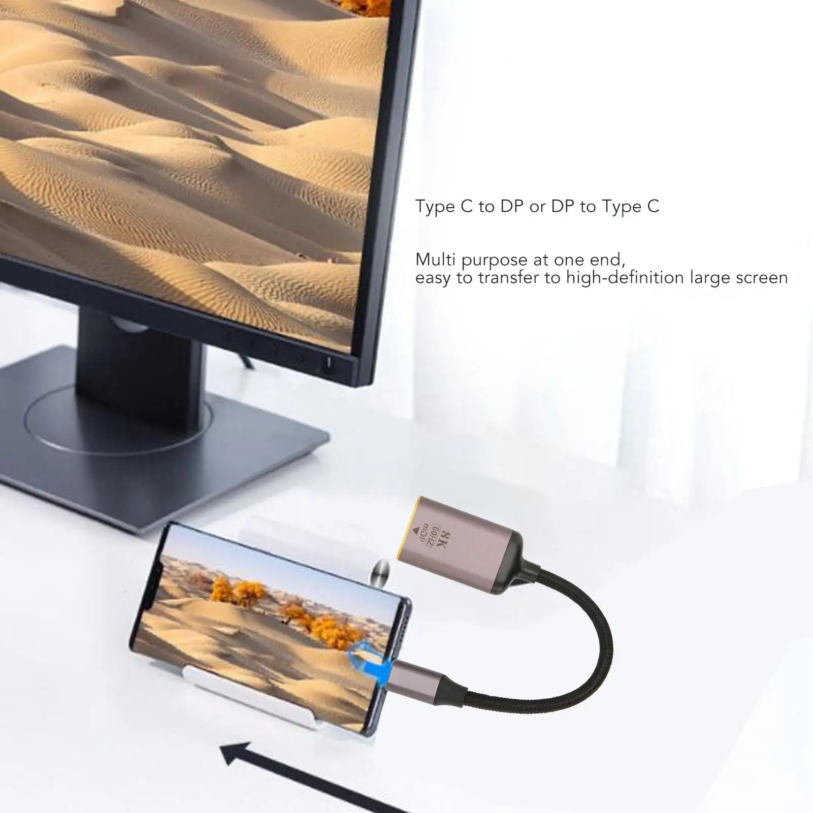 Voor Usb C Naar Mini Displayport Adapter 8K 60Hz - Plug & Play Voor Usb C Mannelijke Naar Mini Dp Vrouwelijke Kabel Voor Apparaten