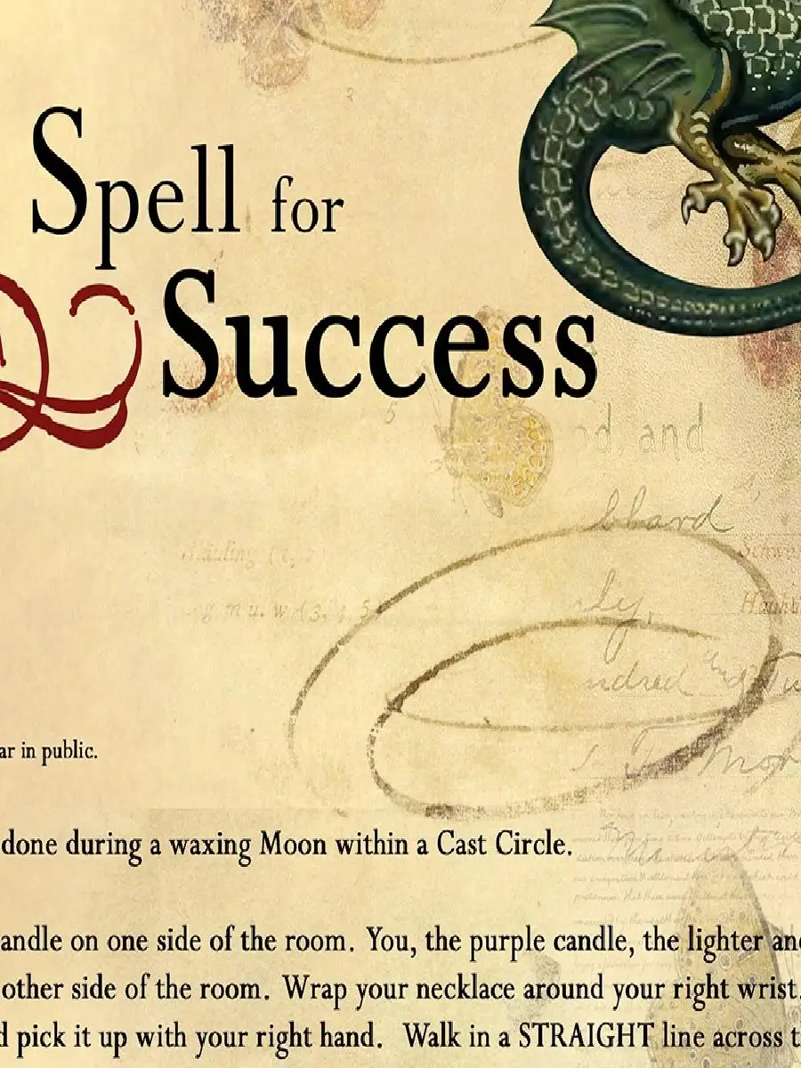 Success Spell Wiccan Magick Prints for Job Promotion Luck  Vintage Poster Office Wall Art Decorative Canvas Painting Home Decor