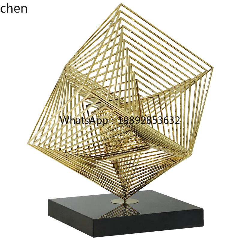 YFY floor-to-ceiling sculpture office building metal decoration creative stainless steel ornament