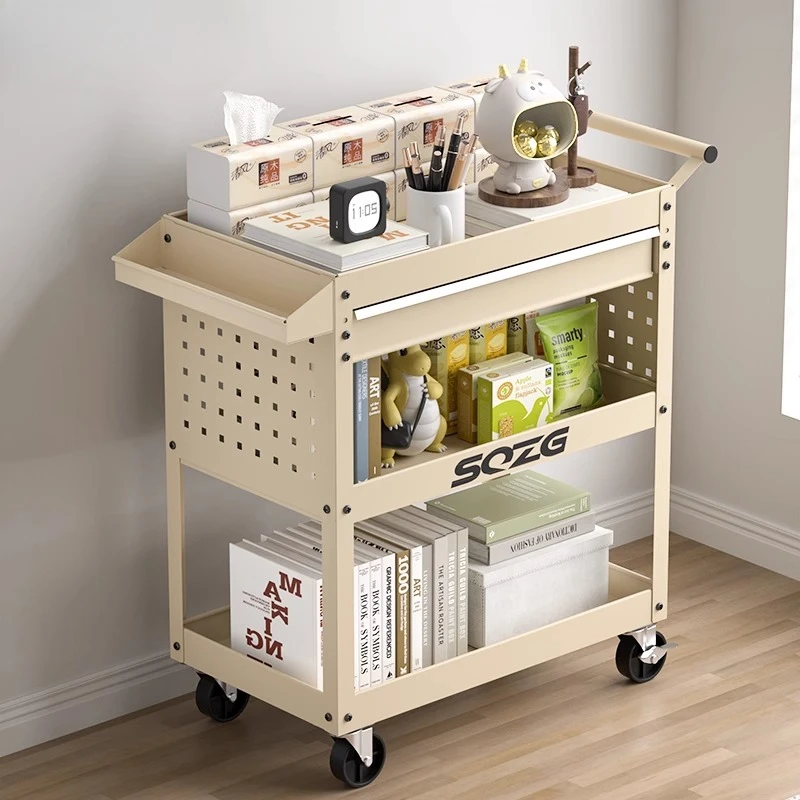 

Household multifunctional trolley Storage rack Storage tool cart Movable trolley Three-layer trolley