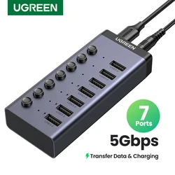 UGREEN USB C Hub 5Gbps 7 Ports USB3.0 Splitter with Individual  Switch for MacBook Pro/Air PC Accessories