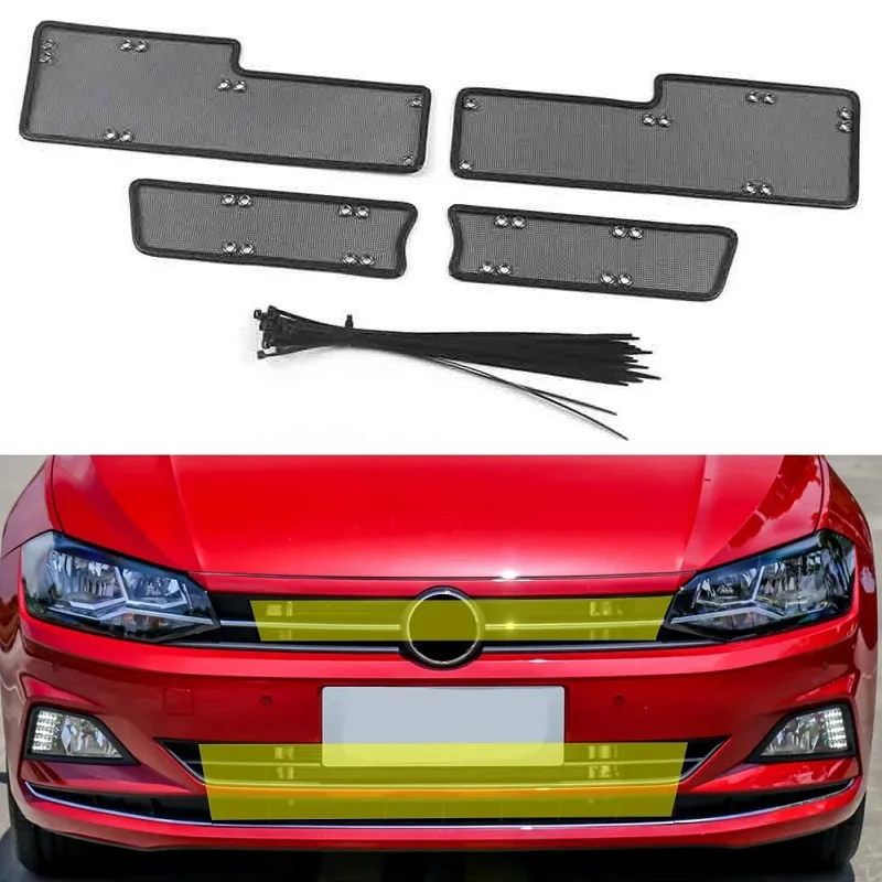 Auto Front Grille Insert Net Anti-insect Dust Garbage Proof Inner Cover Mesh For Volkswagen VW POLO Mk6 2019-2021 Accessories