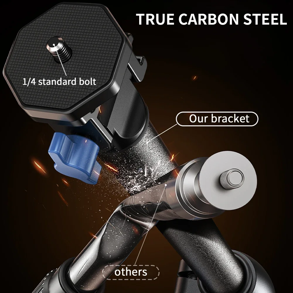 Ultima pan tilt cabeça tripé ajustado 200cm fosco antiderrapante super suporte de carga profissional metal resistente tripés de câmera