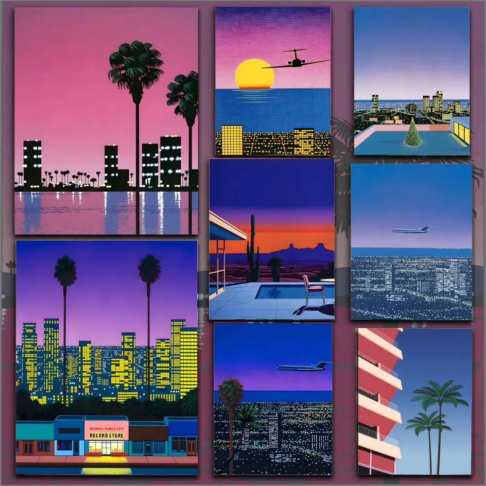 Retro Llustration H-Hiroshi Nagai Painting Calligraphy Creative High-Definition Canvas Prints Living Room Wall Art Home Decor