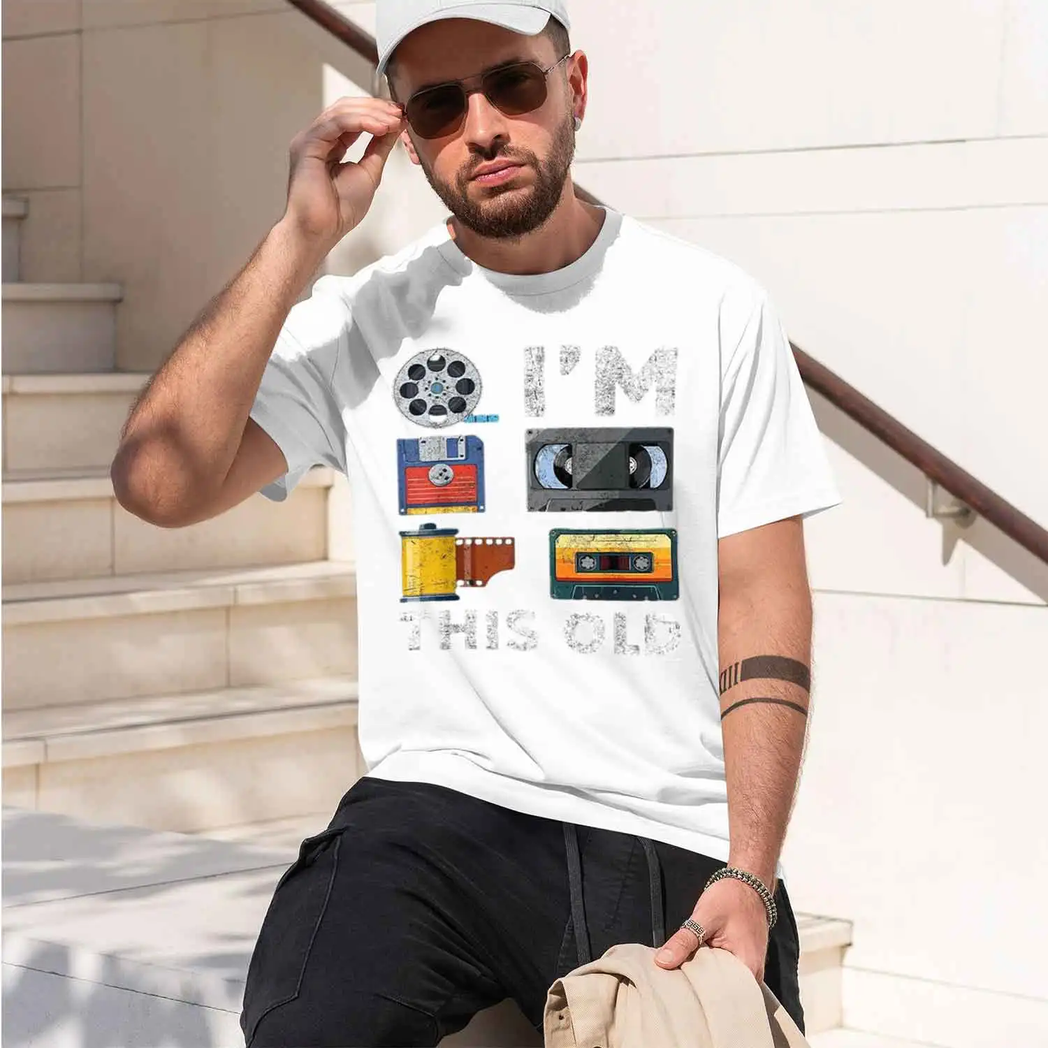 I'm This Old Vintage Media Cl Tenology T-Shirt Men's Summer Tracksuit O-Neck Pullovers Short Sve Casual Streetwear 2026 New Mode