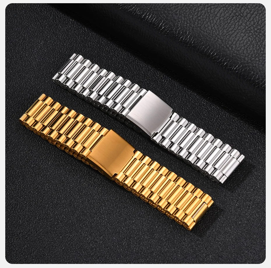 Vnox Herren Edelstahl-Armband 18mm Breites Gliederarmband Verstellbarer Faltschließe Gold Silber Farbe Armreif Schmuck Geschenk für Ihn – Detail 6