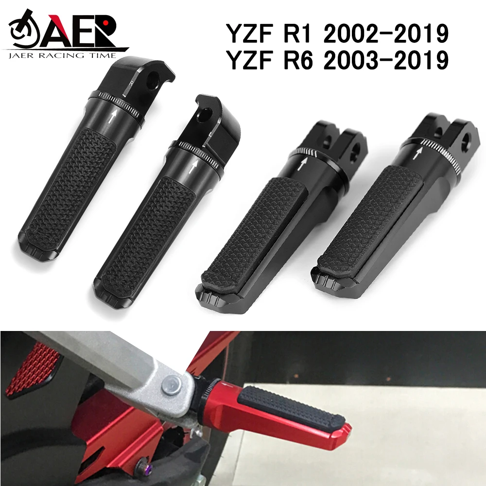 

Motorcycle Front Rear Footrests Foot Pegs for Yamaha YZF R1 YZF-R1 2002-2019 R6 2003-2019