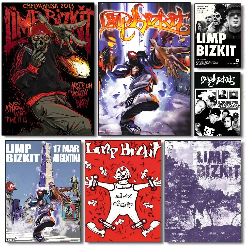 

Band L-Limp B-Bizkit Poster Waterproof Wall Art Sticker For Living Bedroom Retro Room Decor High Quality Print Gift