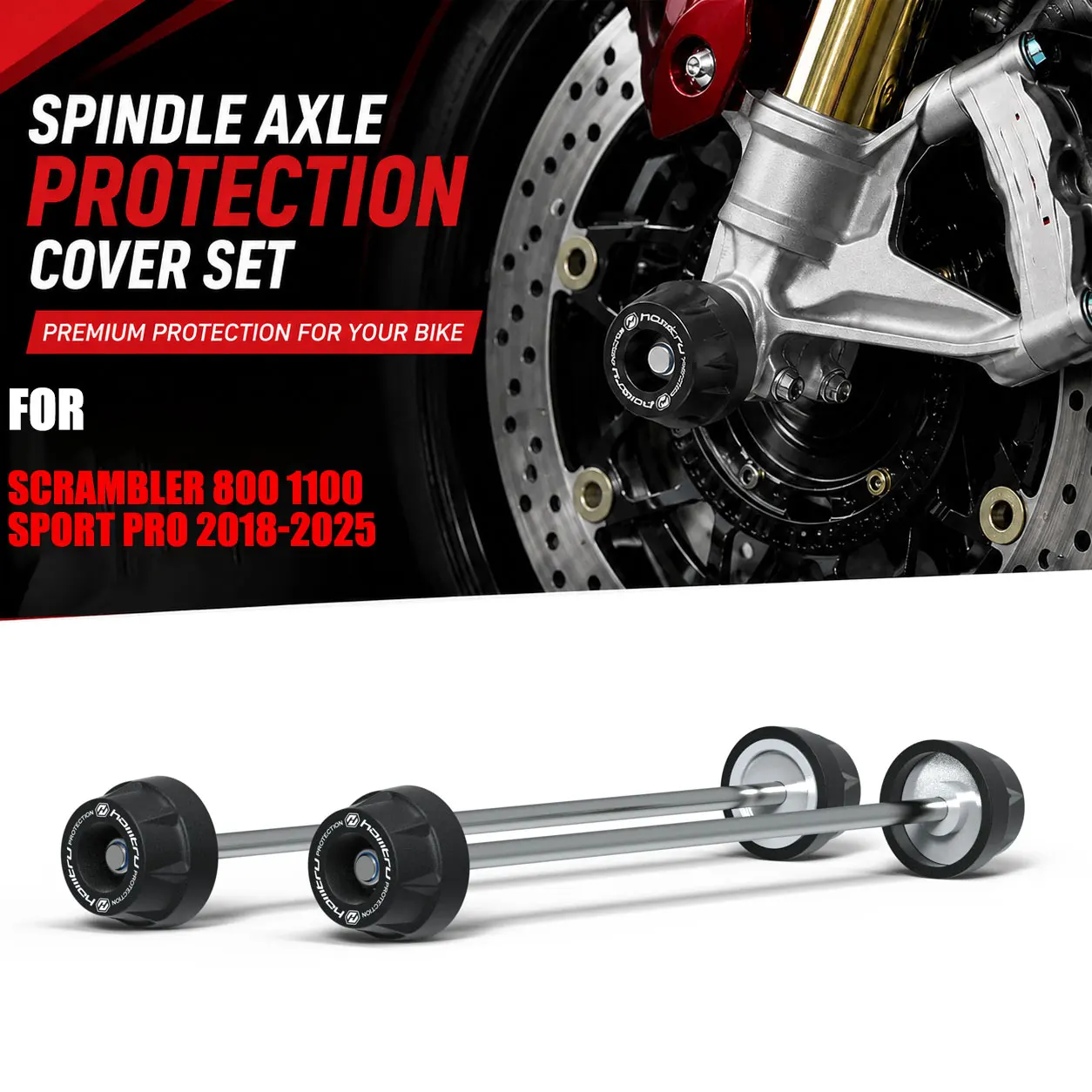 Capuchons de protection d'axe avant et arrière de moto anti-collision pour Ducati Scrambler 800 1100 Sport Pro 2018-2025