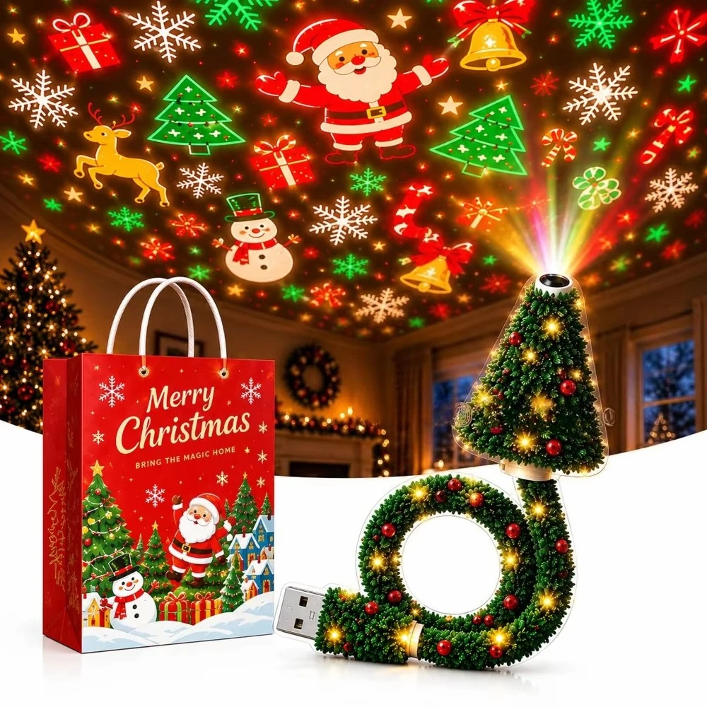 Lighting Christmas Decor - Nowy projektor świąteczny, lampka nocna zasilana