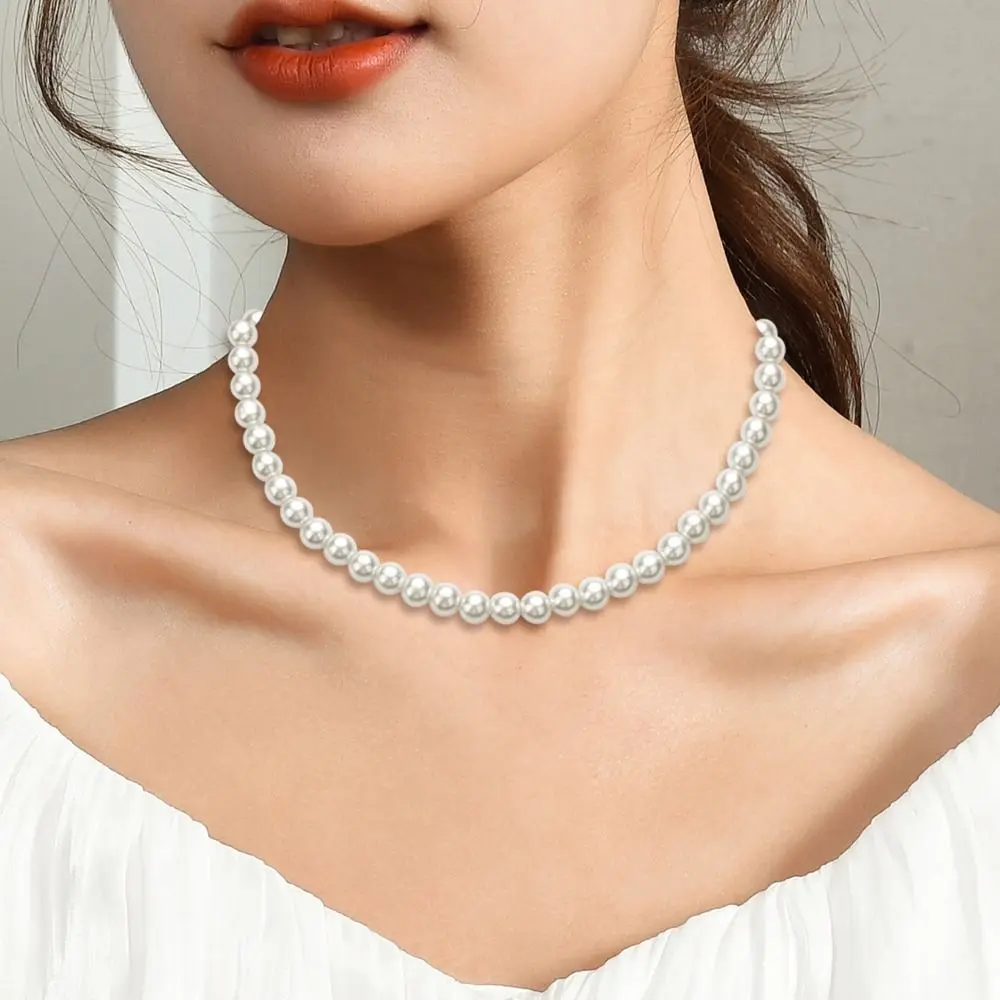

Temperament French Vintage Sweet Luxury Imitation Pearl Sweater Chain Women Choker Korean Style Long Necklace Clavicle Chain