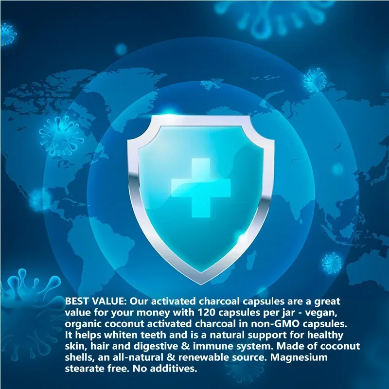 فحم جوز الهند المنشط - يدعم صحة البشرة والشعر، ويحسن الهضم، ويقلل الغاز والانتفاخ، ويعزز عملية التمثيل الغذائي