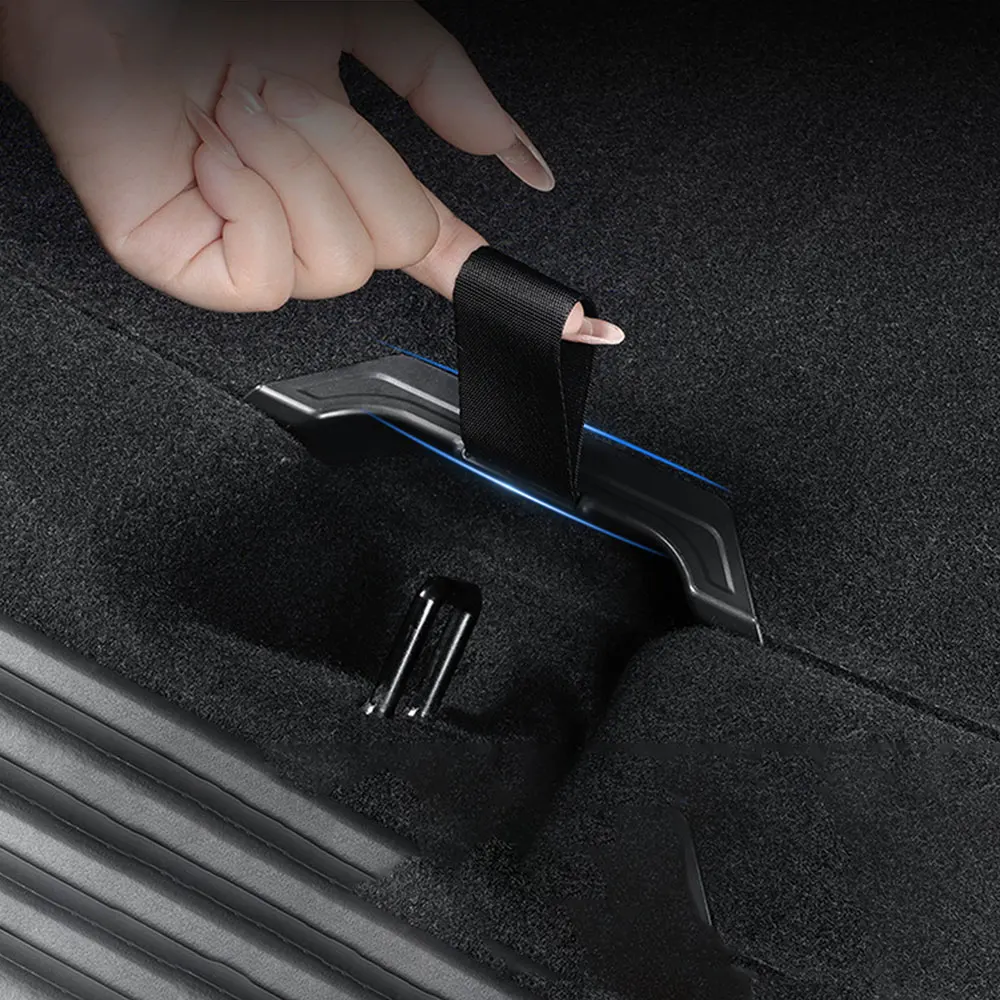 Rear Trunk Cover Tail Box for Tesla Model Y Juniper 2025 2026 Open Handle Rope Pull Strap Draw String interior Accessories