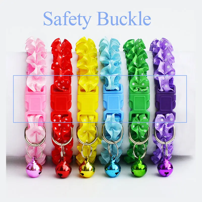 طوق كلب صغير مع جرس ، قلادة القط الدانتيل ، طوق جرو نقطة ، سلسلة لطيف ، لوازم هريرة قابلة للتعديل ، ملحق #5