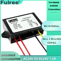 AC 24V to DC 24V 1500mA Power Converter 24VAC to 24VDC 1.5A Car Power Adapter Regulator Module for CCTV Monitor
