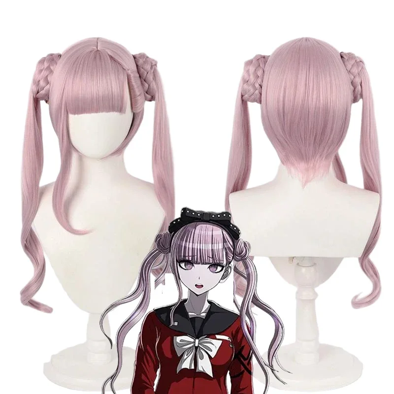 

Anime The Hundred Line Last Defense Academy Tsukumo Kako Cosplay Wig Girl Pink Braid Clip Heat Resistant Synthetic Wig Halloween