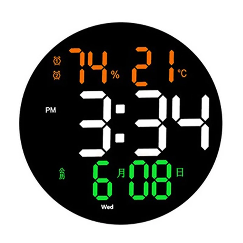 Digital Wall Clock Digital Alarm Clock With Alarms And Temperature Thermometer For Home Living Room Decoration