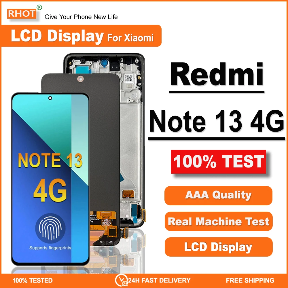 

6.67'' AMOLED LCD For Xiaomi Redmi Note 13 4G LCD 23129RAA4G Display Touch Screen Digitizer Assembly For Redmi Note 13 4G LCD