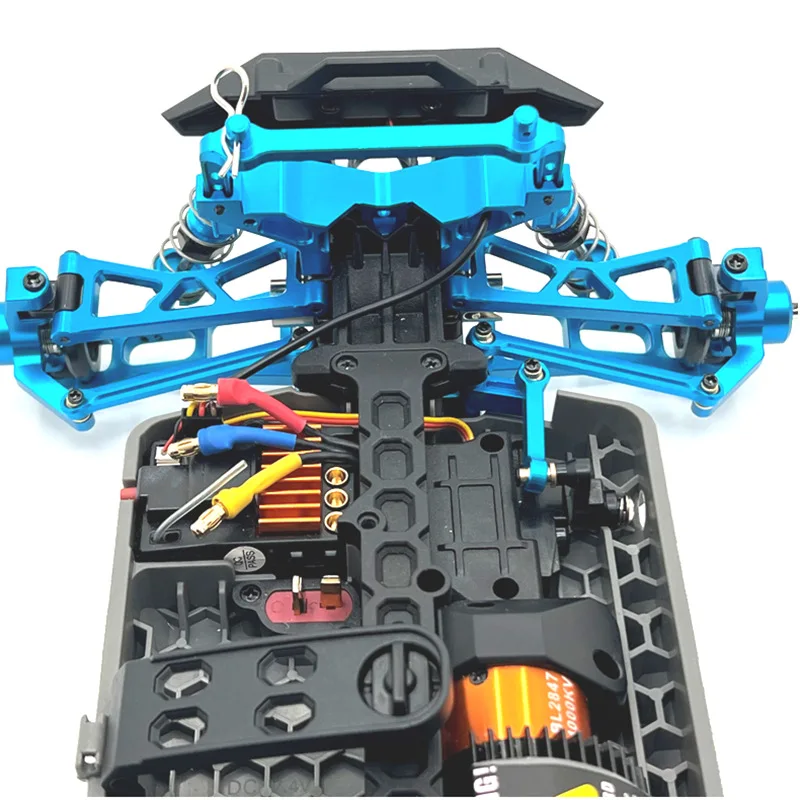 Brazos oscilantes superiores delanteros y traseros de Metal para HuanSu 1/14, serie completa 14321, JJRC C8802, YDJ-D879, piezas de coche RC