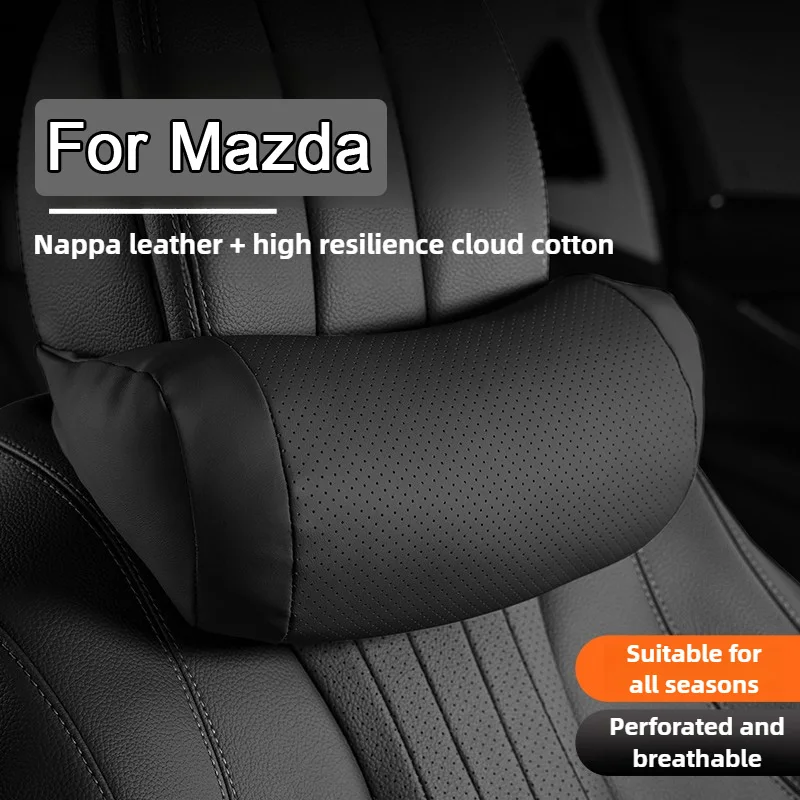 Almohada de cuero suave para el cuello del coche, reposacabezas para asiento, soporte de viaje, reposacabezas para Mazda 2 3 5 6 Mazda Atenza CX-3 CX3 CX-5 CX5 CX7 CX-9