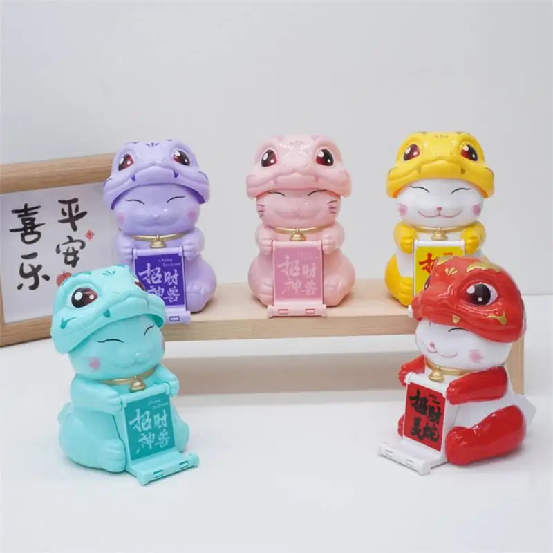 Feng Shui Car Dashboard Ornaments Fortune Cat Statue Solar Automatic Car Bubble Head Toy Home Decoration Good Luck Cute