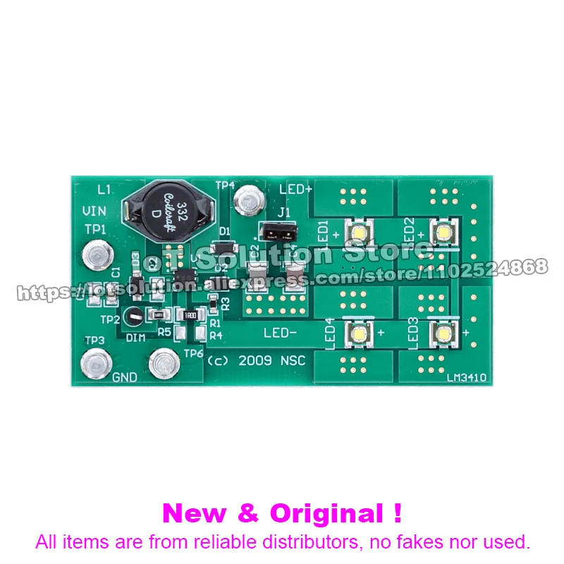 LM3410XBSTOVPEV LM3410X Boost LED Driver Evaluation Board, 190mA, Overvoltage Protection, 4 Series LEDs