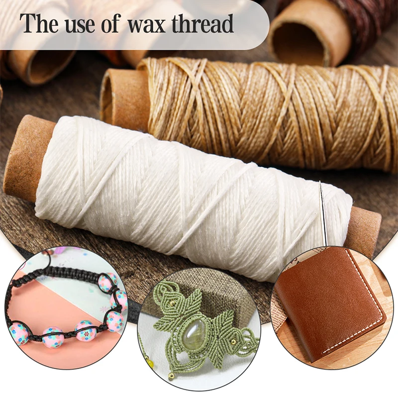 KRABALL Leather Sewing Flat Waxed Thread String Polyester Cord Craft Stitching Bag Bookbinding Sail Bracelet Braid Jewelry Tool