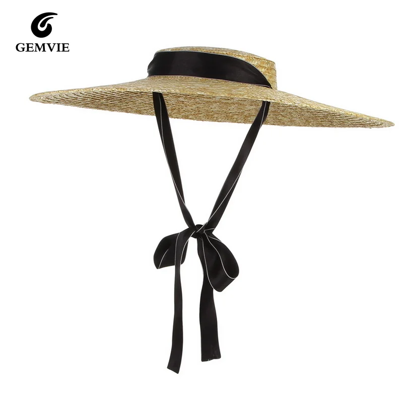 2022 Womens Summer Hats New Large Brim STRAW HAT Summer Hats For Women Beach Cap Flat Top Sun Hat Straw SUMMER HAT For Women