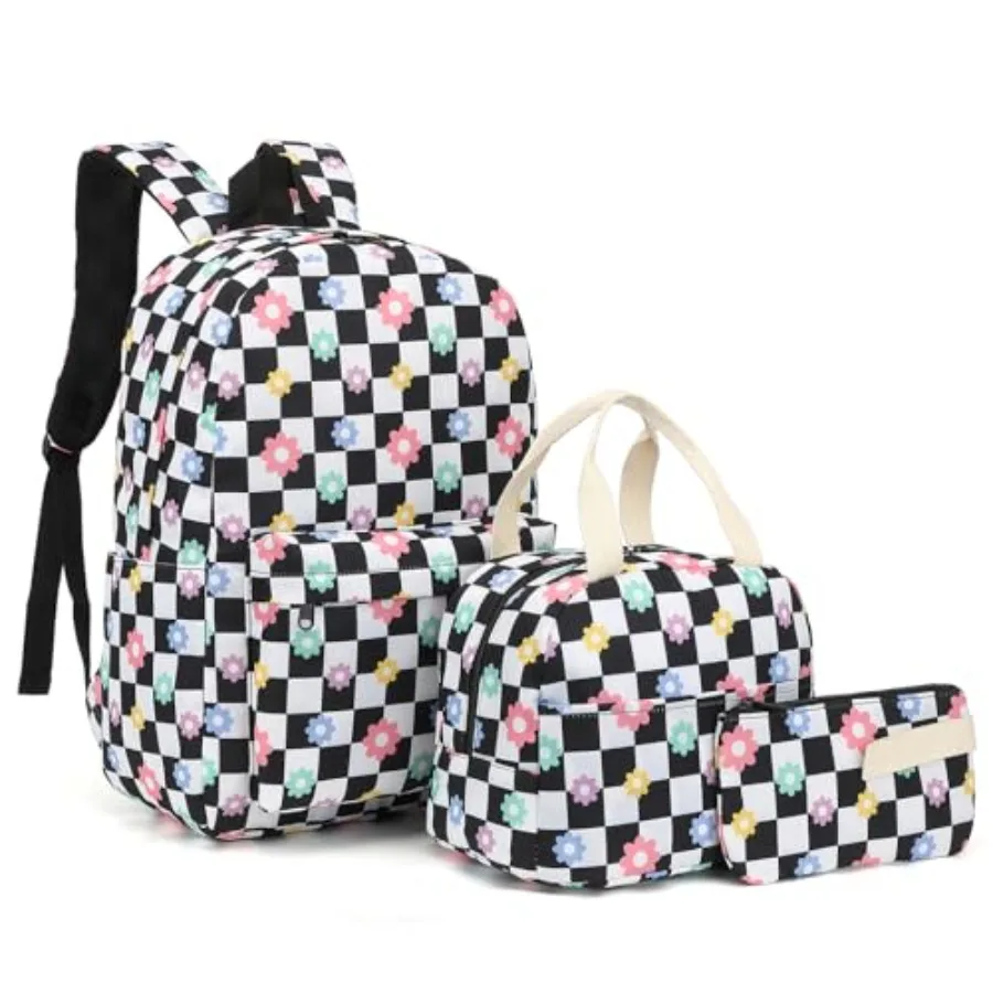 

Girls School Backpack Set Teens School Bag Bookbag with Lunch Bag Pencil Bag
