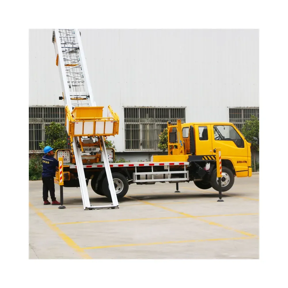 32m 36m Aerial Ladder Car Mobile Sky Ladder Lifting Car Crane Telescopic Ladder Work Construction Overhead Lift