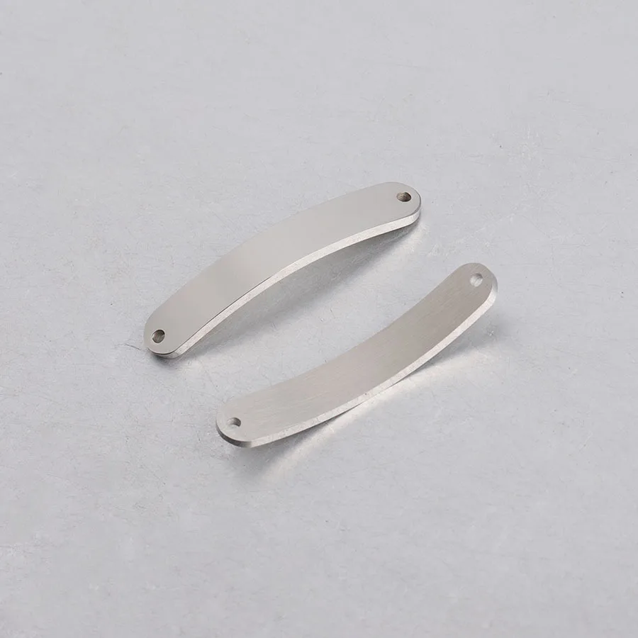 20pcs 6*35mm Two Hole Connectors Mirror Polish Stainless Steel Bend Blank Charms DIY Jewelry Making Findings