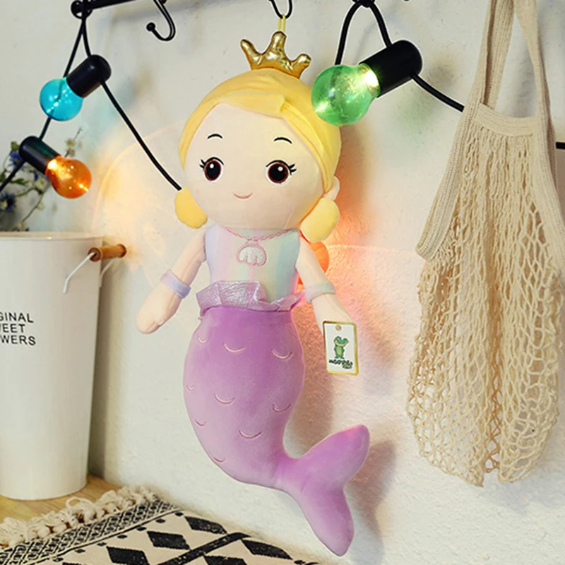 30cm Mermaid Plush Toy Crown Princess Cute Stuffed Animal Soft Doll Plushie Figurine Accompany Fans Girlfriend Birthday Gifts