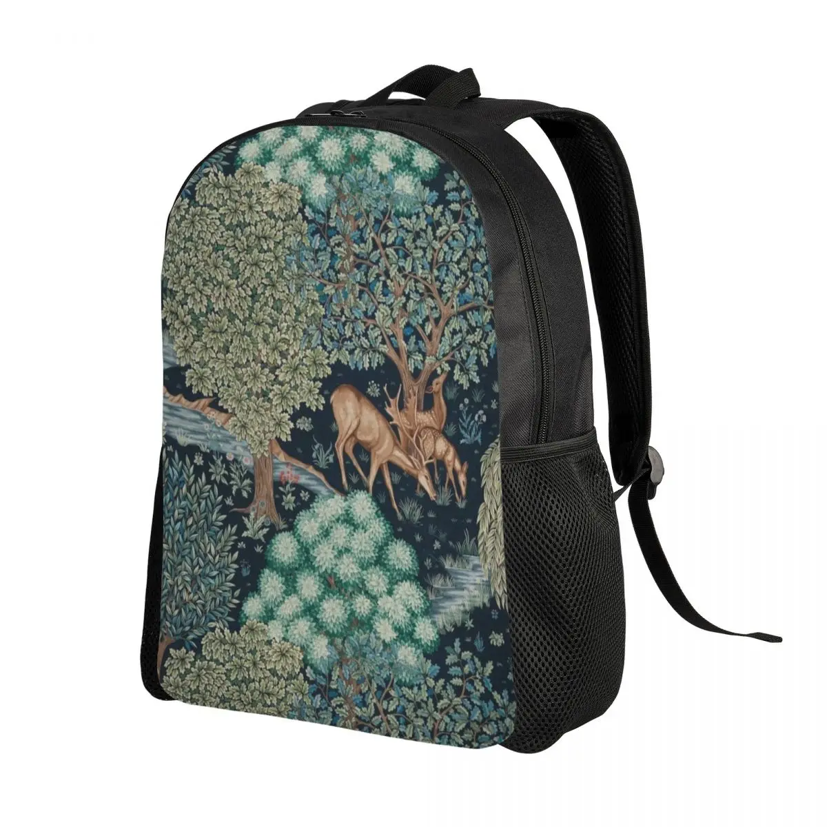 William Morris Deer Laptop Backpack Women Men Casual Bookbag for School College Student Textile Pattern Bag