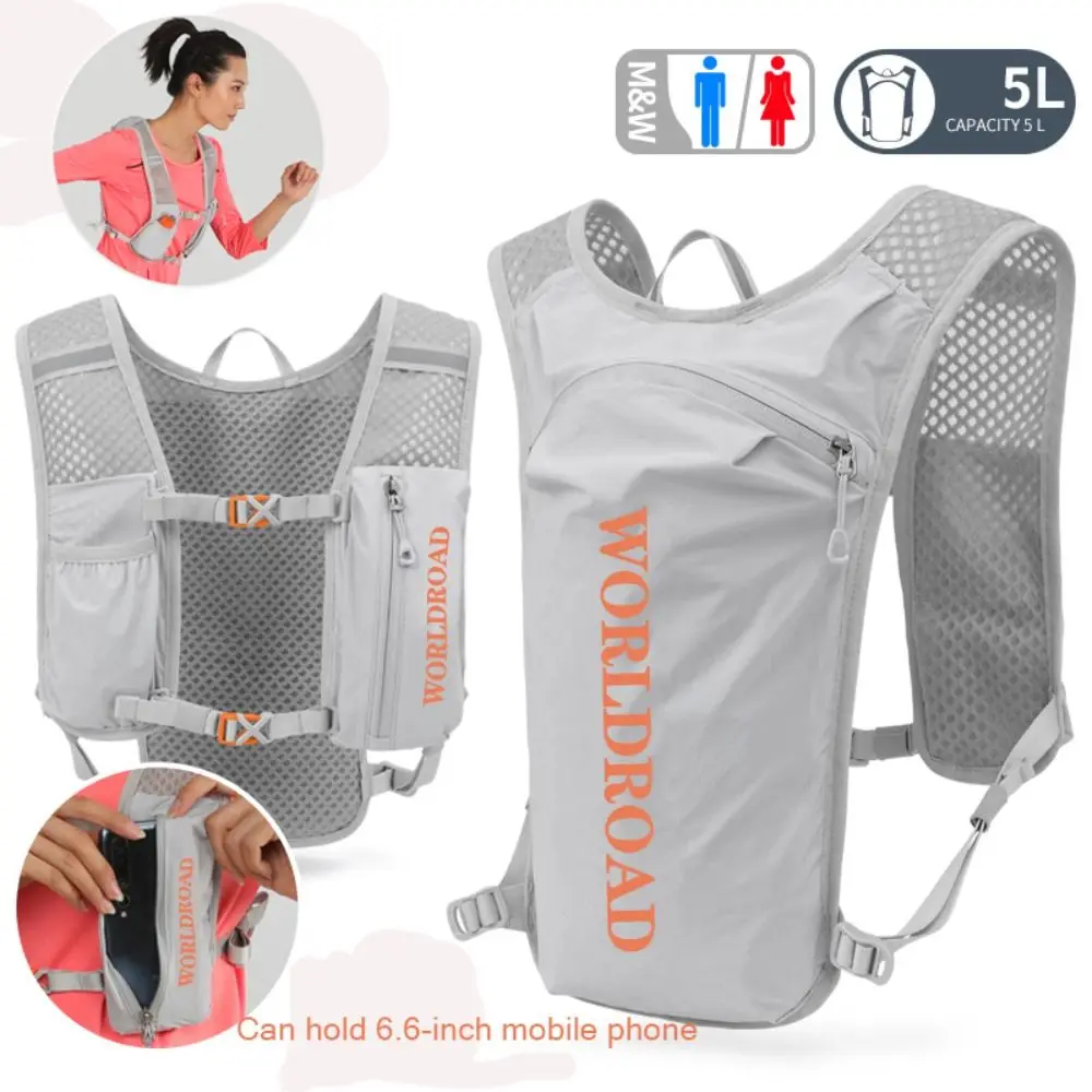 Sac à dos d'eau ultra léger pour l'extérieur, sac de sport respirant, sac d'hydratation de randonnée, sacs de sport, course à pied, vélo, glaçage, 5L