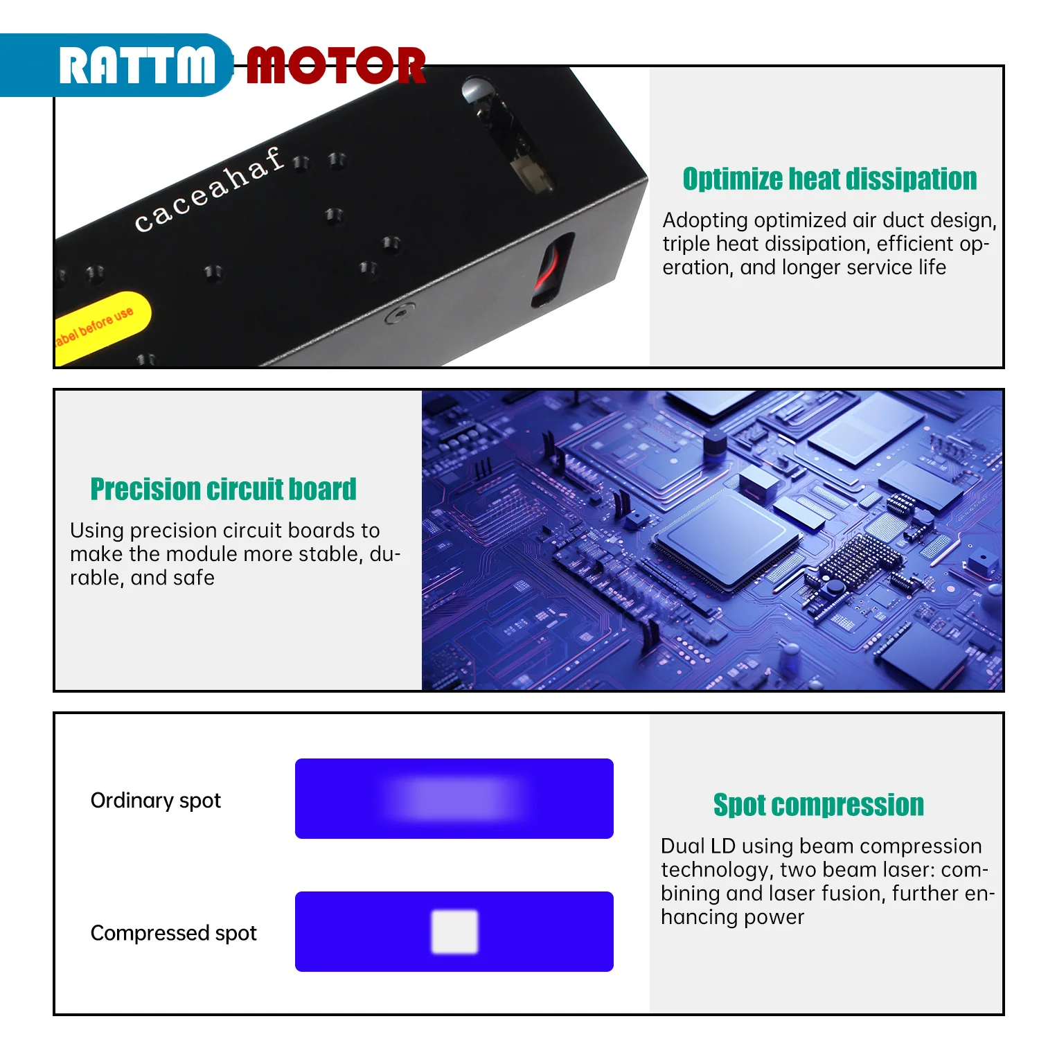 【ضريبة القيمة المضافة المجانية في الاتحاد الأوروبي】20 وات 40 وات 3 دبابيس وحدة ليزر 450 نانومتر تركيز ثابت نقش بالليزر الأزرق وقطع صمام ثنائي أنبوب ليزر للتحكم TTL/PWM