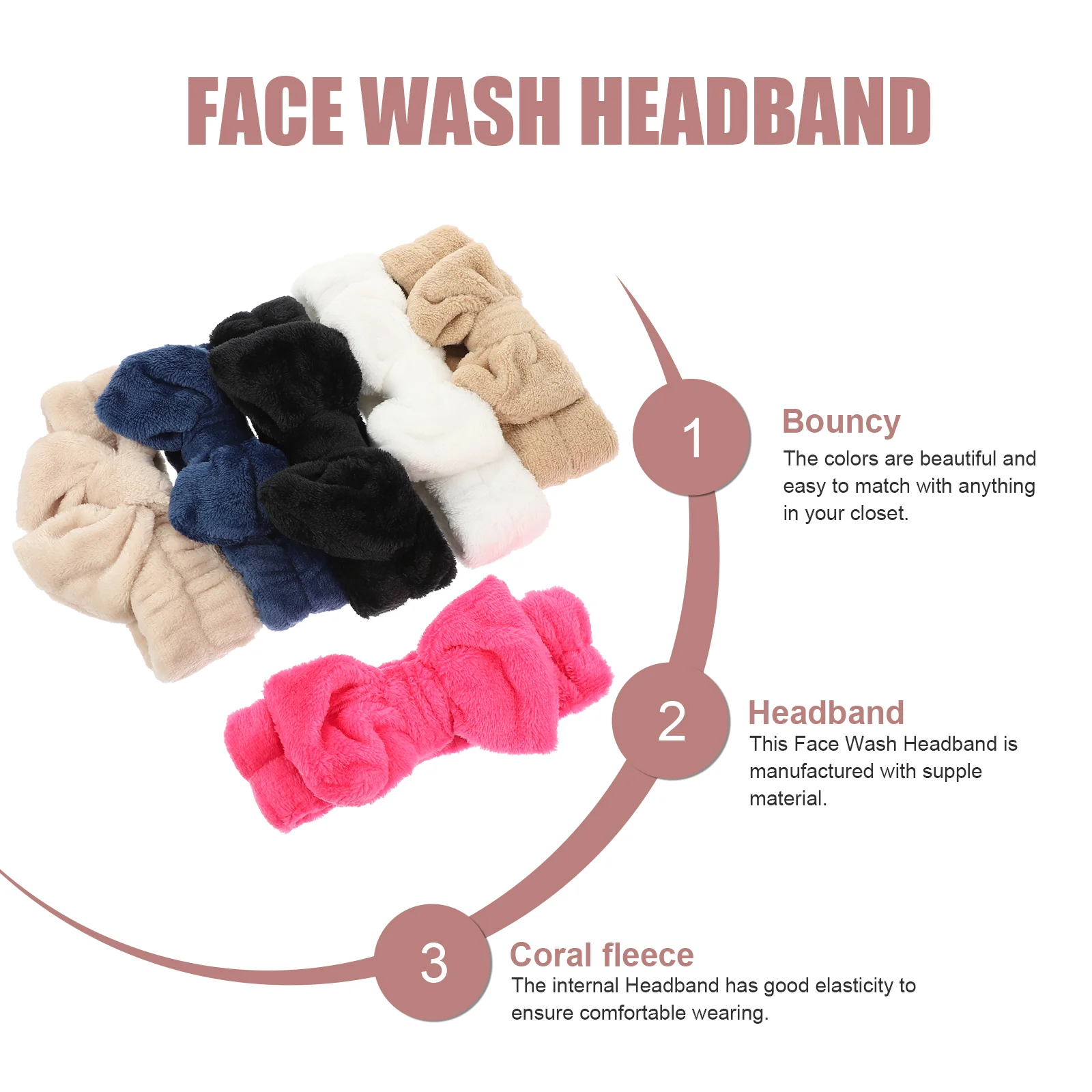 6 Pcs Headband Spa for Washing Face Headbands Hair Skin Care Skincare Make up Women Bath Accessories