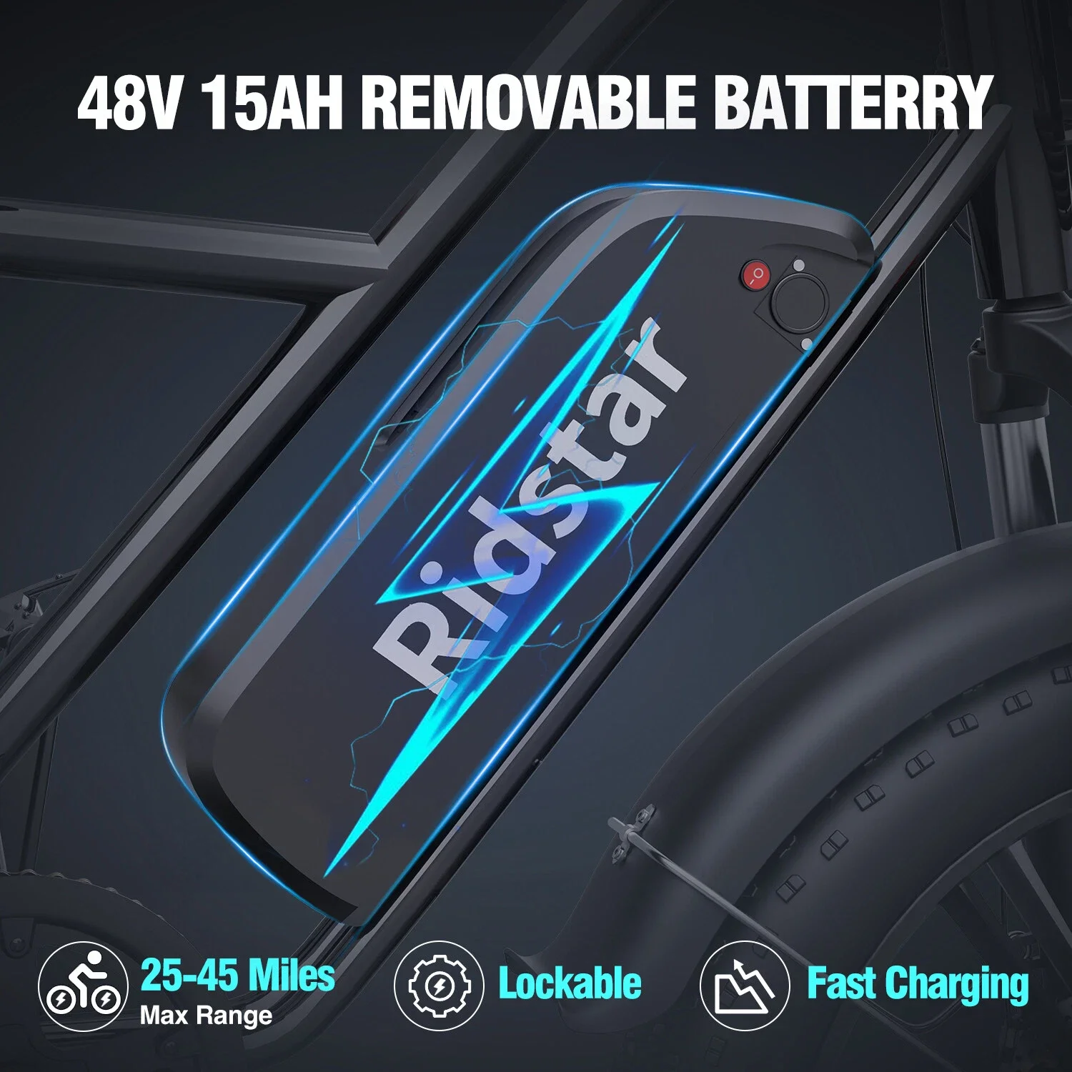 دراجة كهربائية Ridstar للبالغين 1500 وات 48 فولت 15AH Road City Ebike للبالغين 20 بوصة إطار عريض للمدينة eBike Max 330LBS