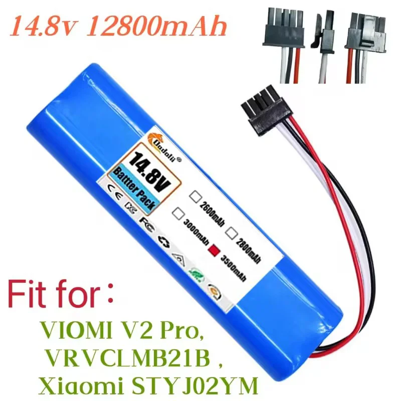 14.4V 4000mAh 18650 Lithium Ion Battery for Viomi V2 Pro V-RVCLM21B and Mi Vacuum Mop-P STYJ02YM Robot VacuumReplacement Battery